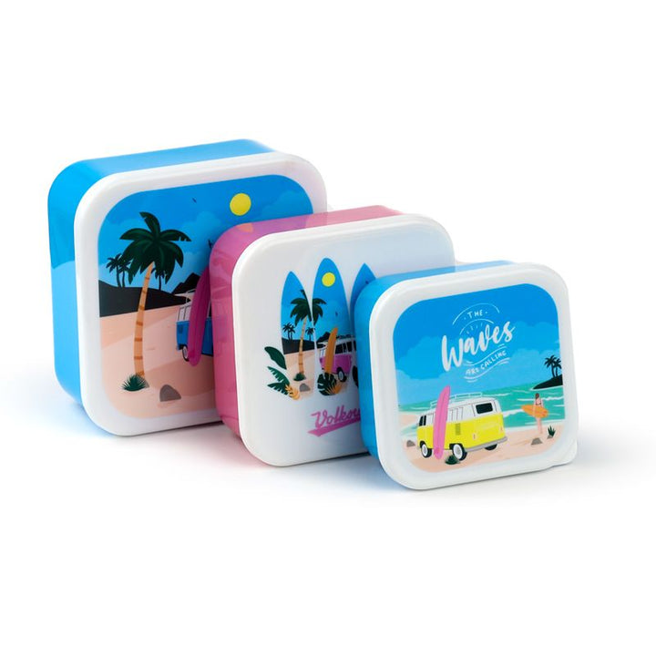 Lunchboxen Brotdosen 3er Set Volkswagen VW T1 Bulli "Waves"