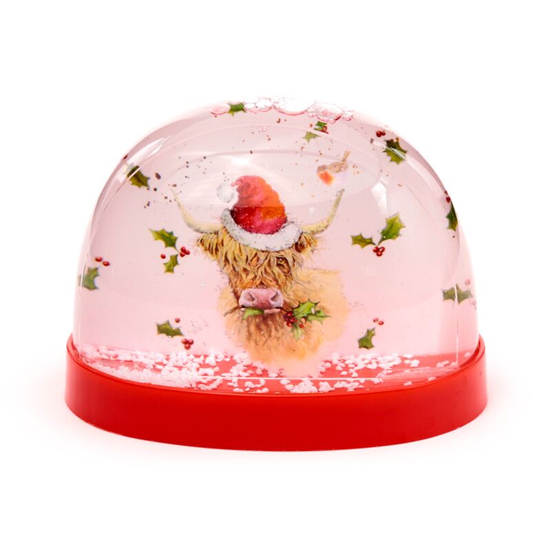 Weihnachten Jan Pashley Highland Coo Kuh Glitzer Schneekugel 