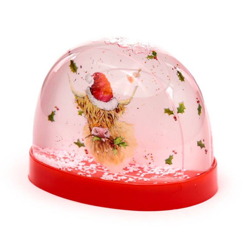 Weihnachten Jan Pashley Highland Coo Kuh Glitzer Schneekugel 