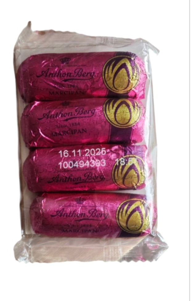 Anthon Berg, saftiges Marzipan -Brot aus Dänemark  4 x 25 gr. Packung