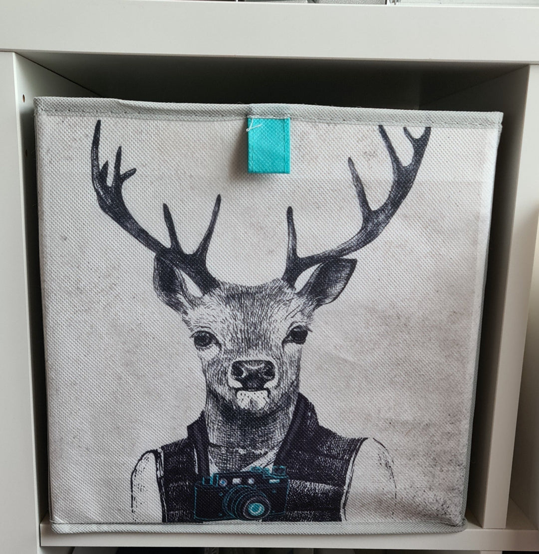 Aufbewahrungsbox "Hirsch"    ca. 28cm x28cm x28m - British Moments / Fernweh-Kaufhaus