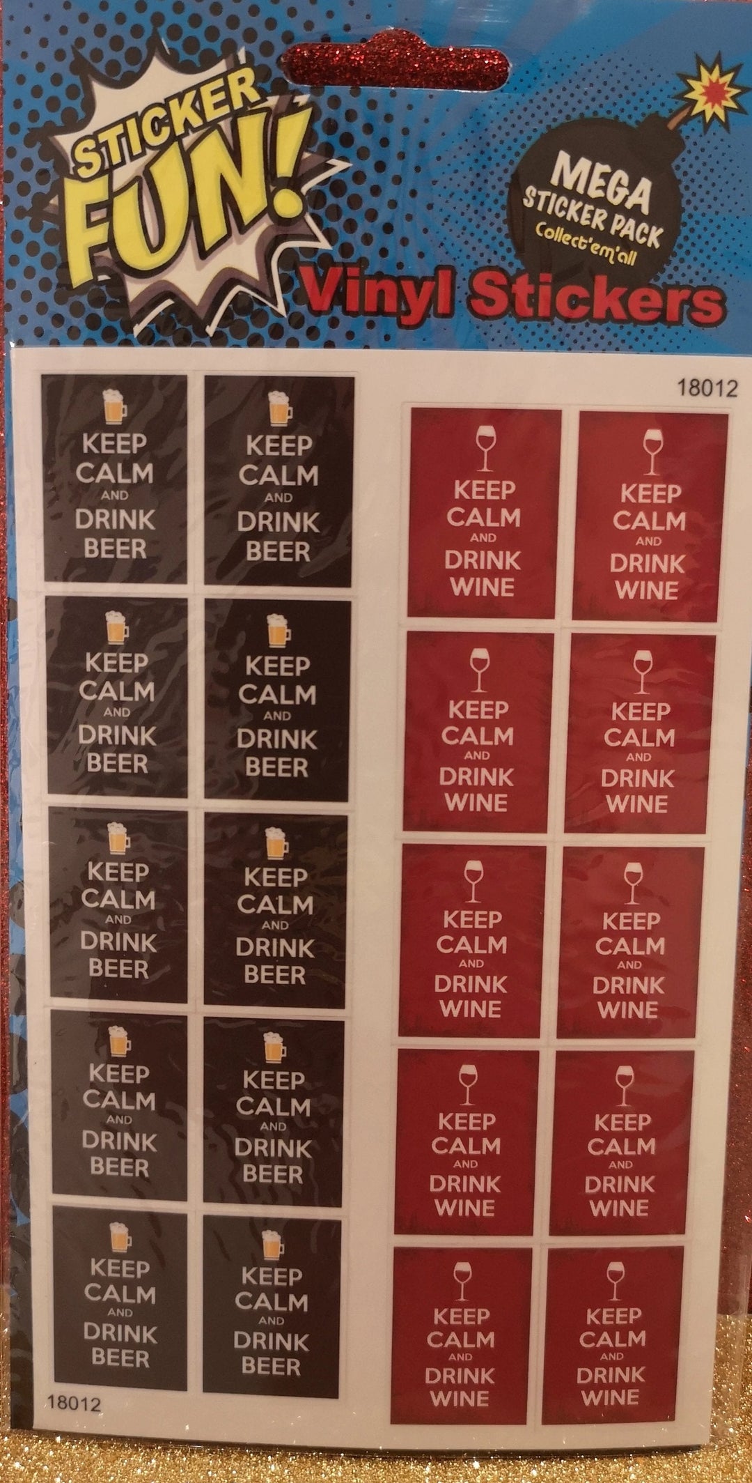 Aufkleber- Set "Keep calm and drink wine /beer" - British Moments