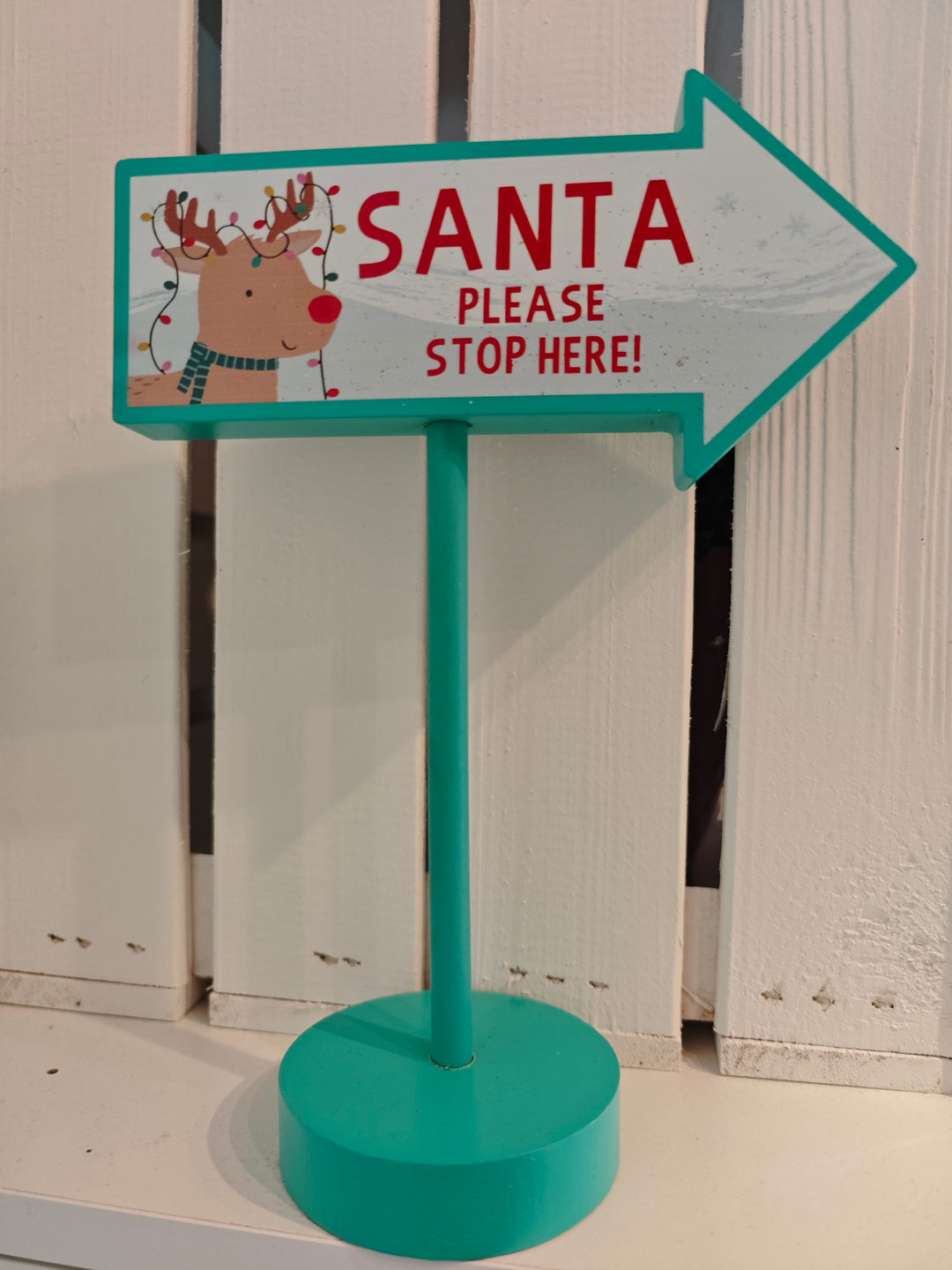 Aufstell-Schild
"Santa please Stop here"