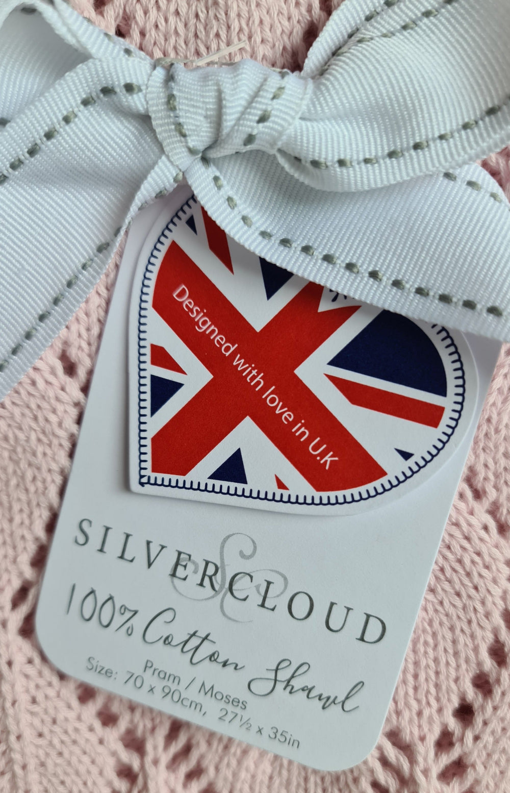 Babydecke, rosa   70 cm  x 90 cm - British Moments