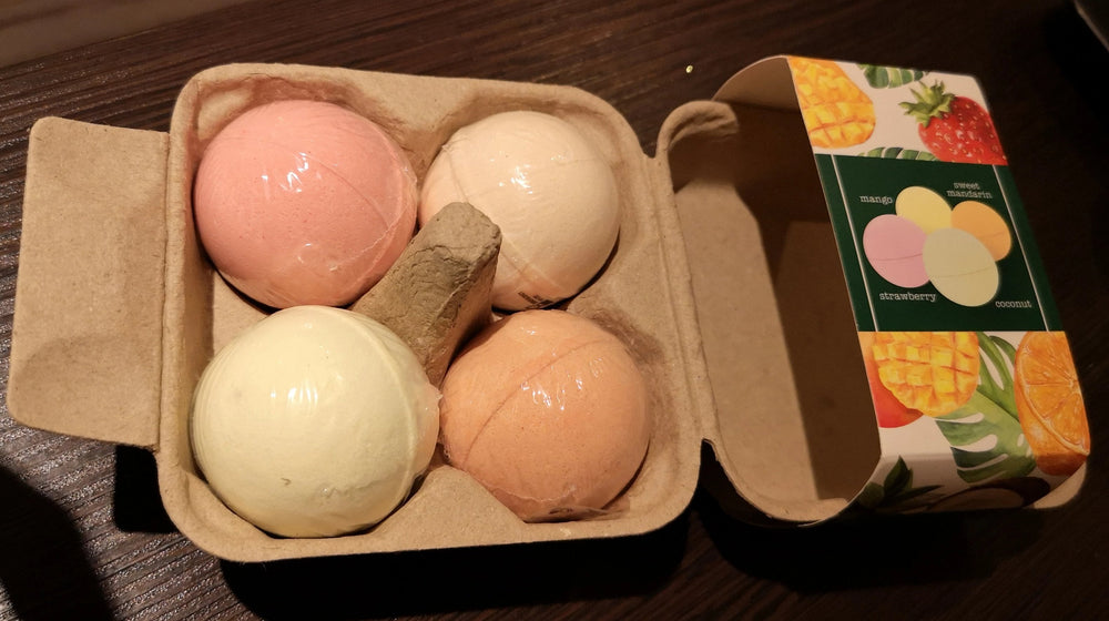 Badebomben  Fruchtdüfte, im "Eierkarton" - British Moments