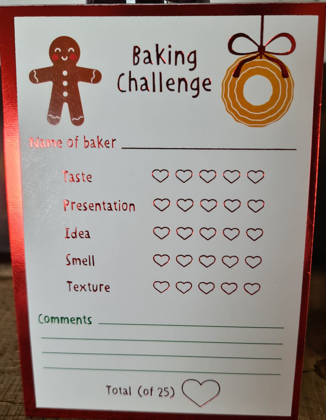 Baking Challenge . Bewertungskarten- Block  für den eigenen kleinen Backwettbewerb - British Moments