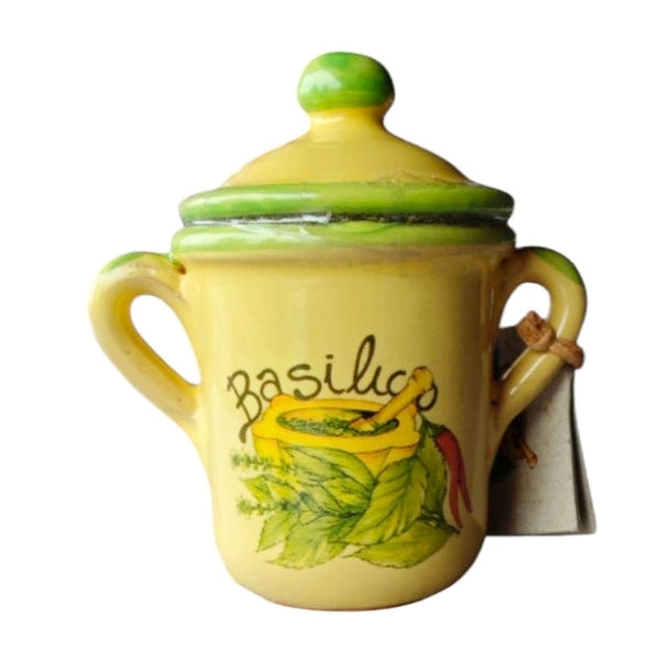 Basilikum Trockengewürz in schönem Keramiktöpfchen, 10 gr.