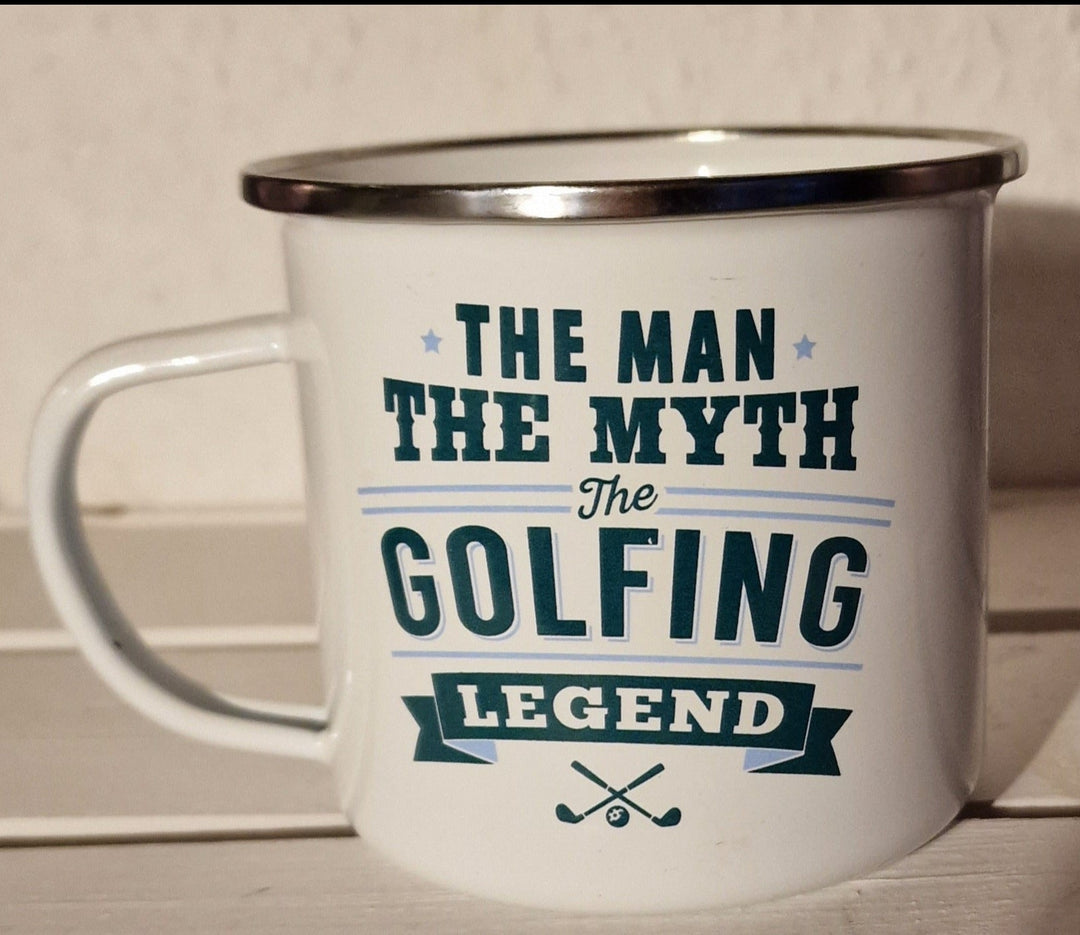 Becher, Emaille  "Golfing Legend" - British Moments / Fernweh-Kaufhaus