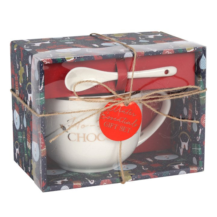 Becher mit Löffel Set "Ho -Ho-Hot chocolate" in schöner Geschenkverpackung - British Moments