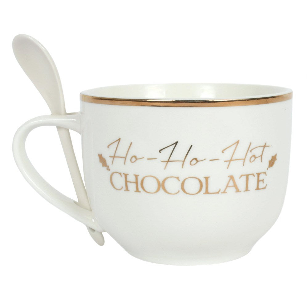 Becher mit Löffel Set "Ho -Ho-Hot chocolate" in schöner Geschenkverpackung - British Moments