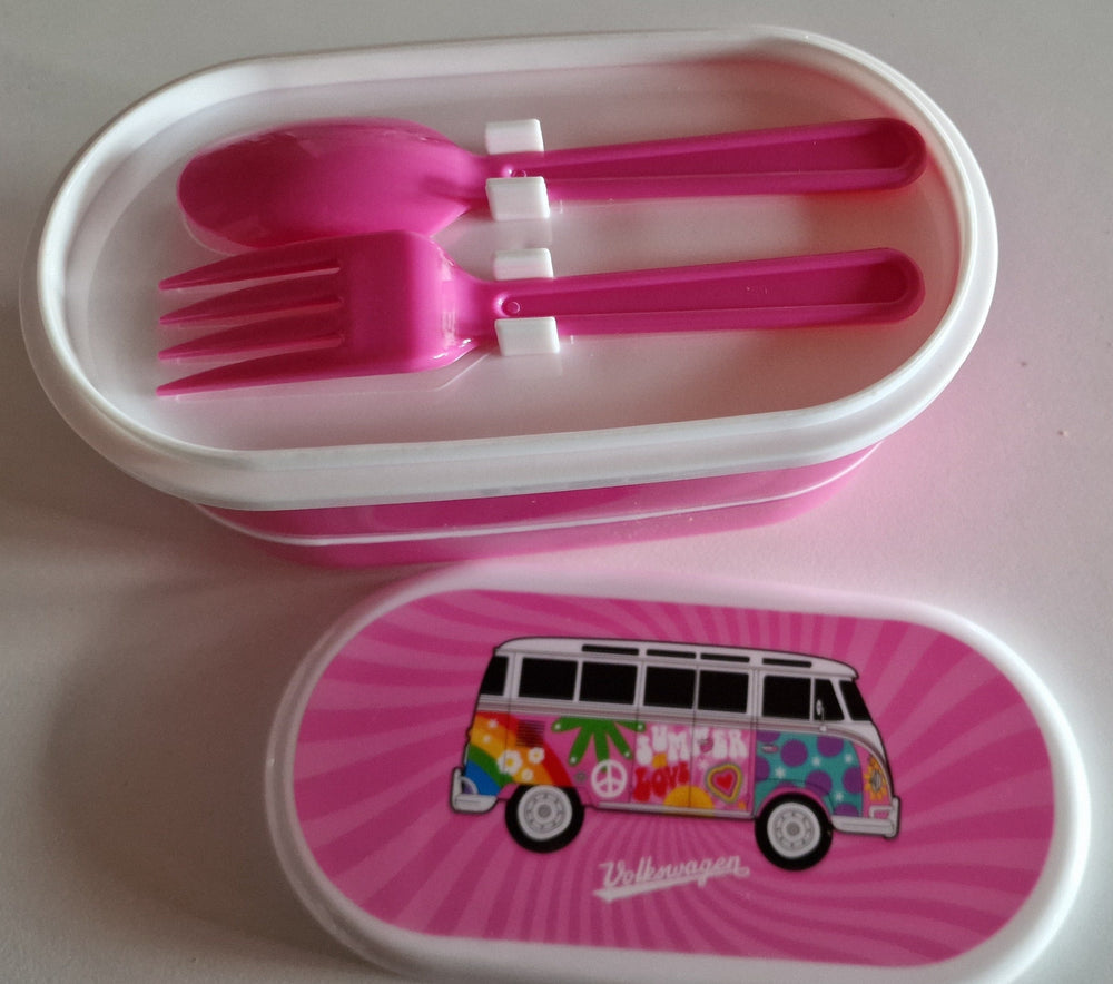 Bento Box / Lunch-Box "Volkswagen Bulli",  Sommer Design , pink