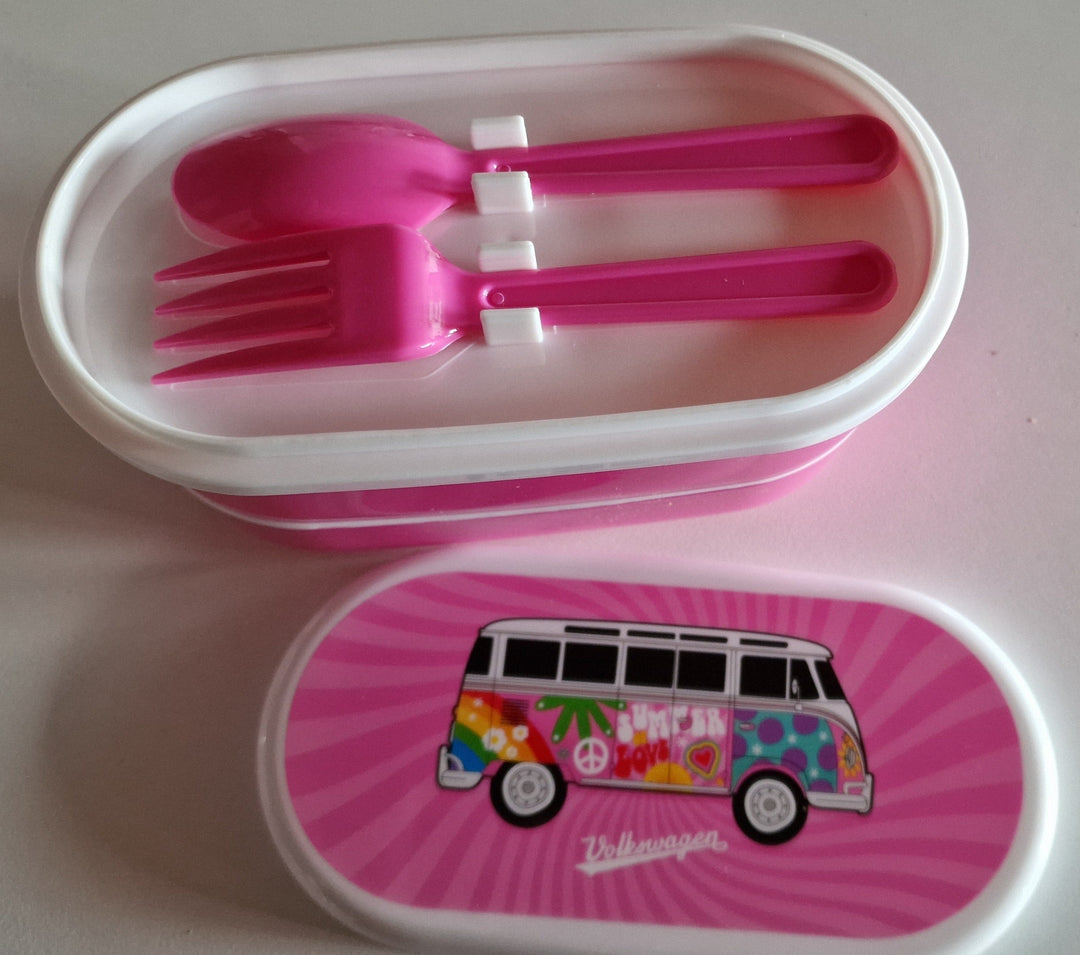 Bento Box / Lunch-Box "Volkswagen Bulli",  Sommer Design , pink