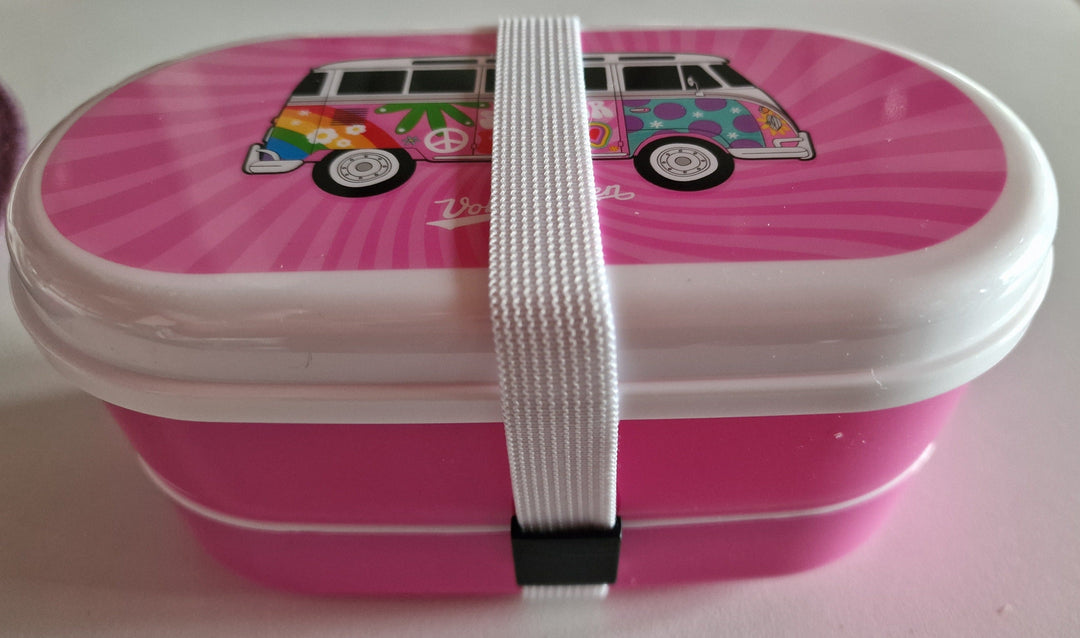 Bento Box / Lunch-Box "Volkswagen Bulli",  Sommer Design , pink