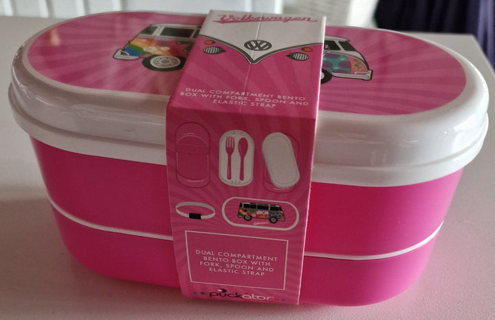 Bento Box / Lunch-Box "Volkswagen Bulli",  Sommer Design , pink