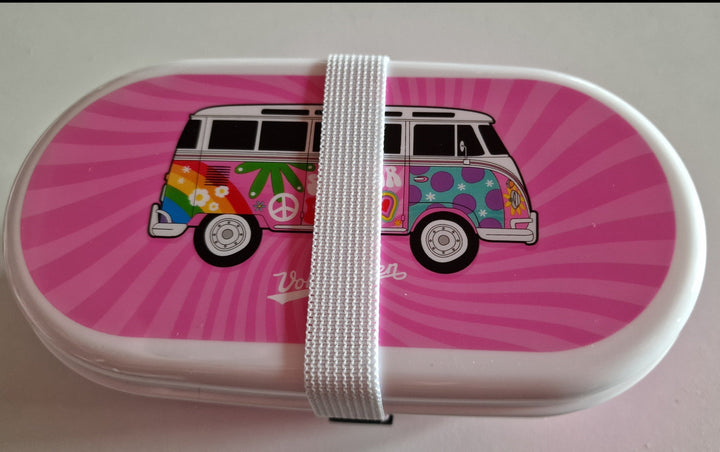 Bento Box / Lunch-Box "Volkswagen Bulli",  Sommer Design , pink