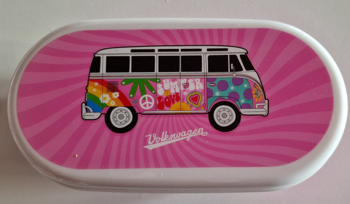 Bento Box / Lunch-Box "Volkswagen Bulli",  Sommer Design , pink