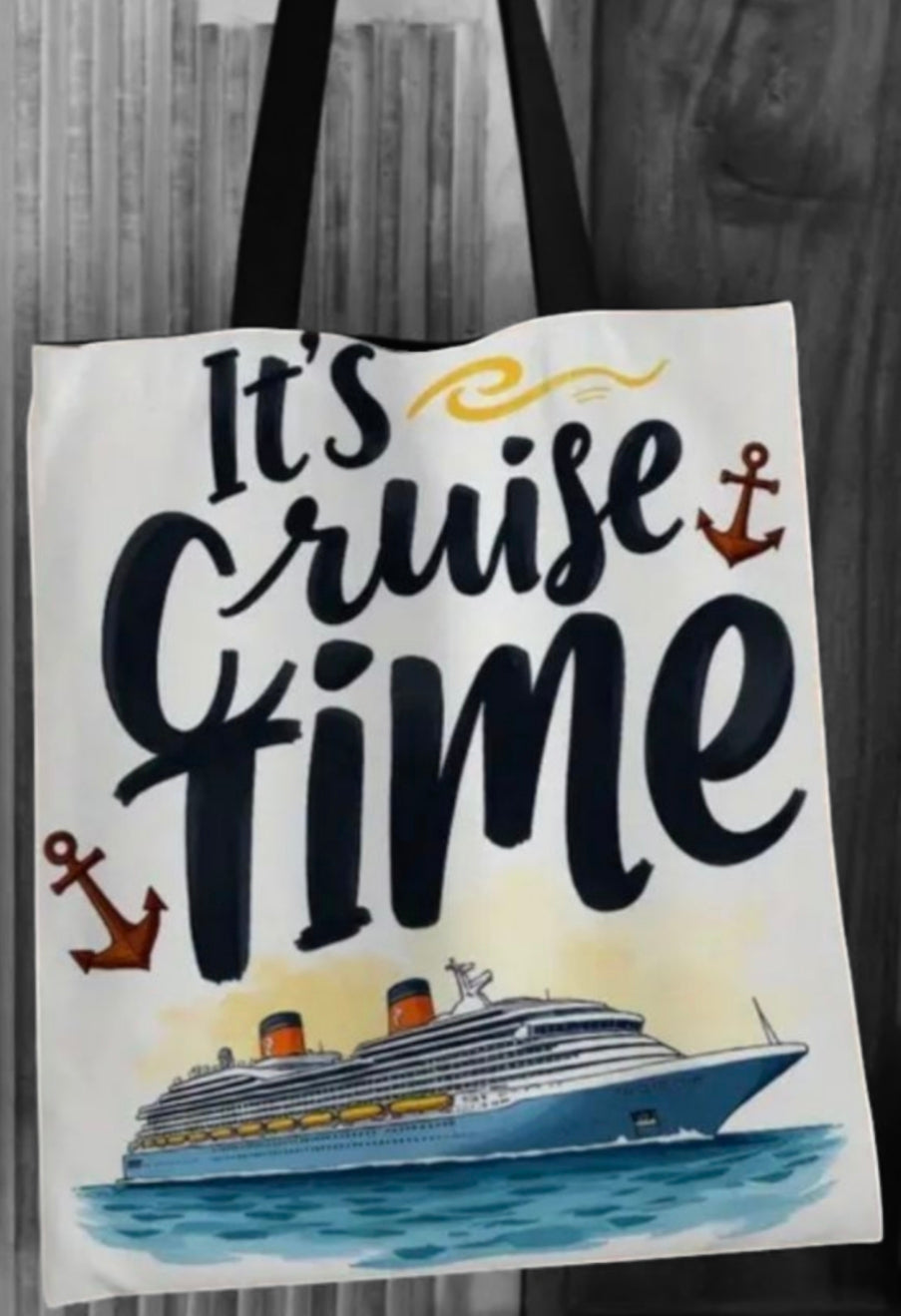 Beutel / Tragetasche in Leinen-Optik, "It's Cruise Time"