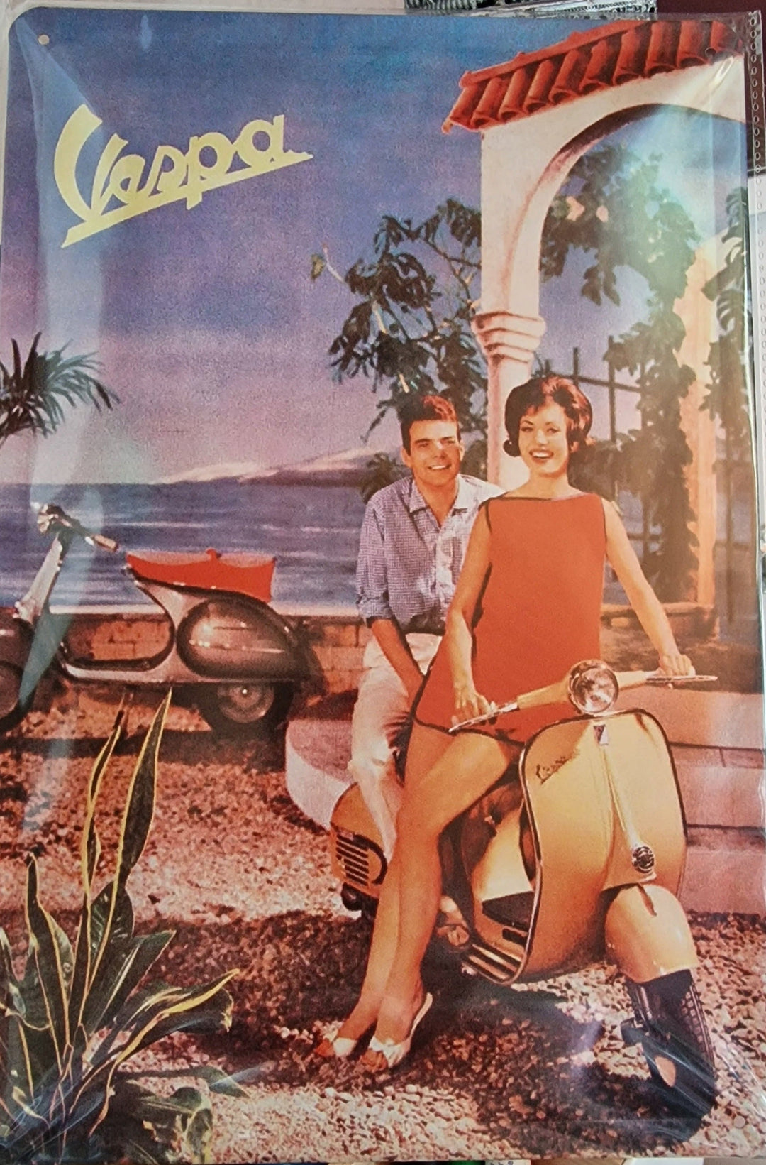 Blechschild ,mit Retro "Vespa" Motiv - italienischer geht es nicht