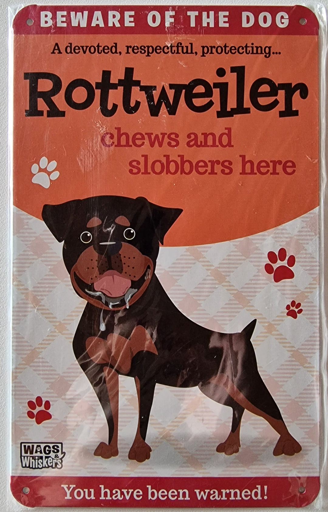 Blechschild "Rottweiler", rot