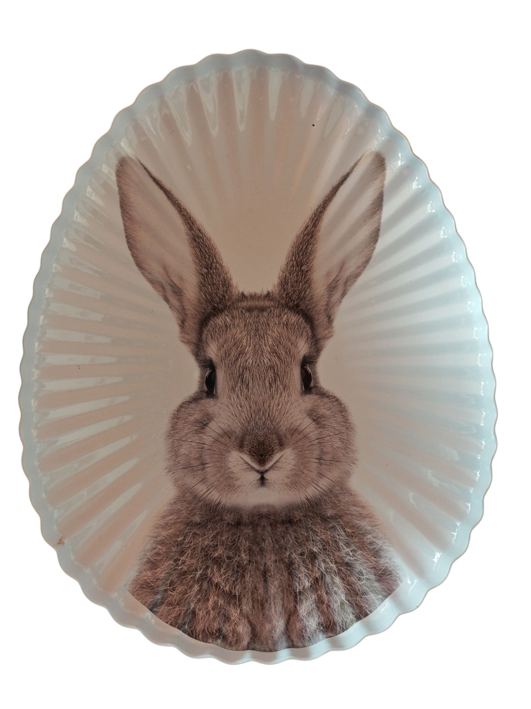 Blechteller mit Hasen-Motiv, Osterdeko