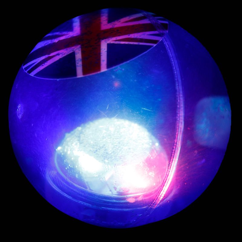 Blinkender Glitzer Flummi-Ball "Union Jack,