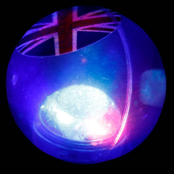 Blinkender Glitzer Flummi-Ball "Union Jack,