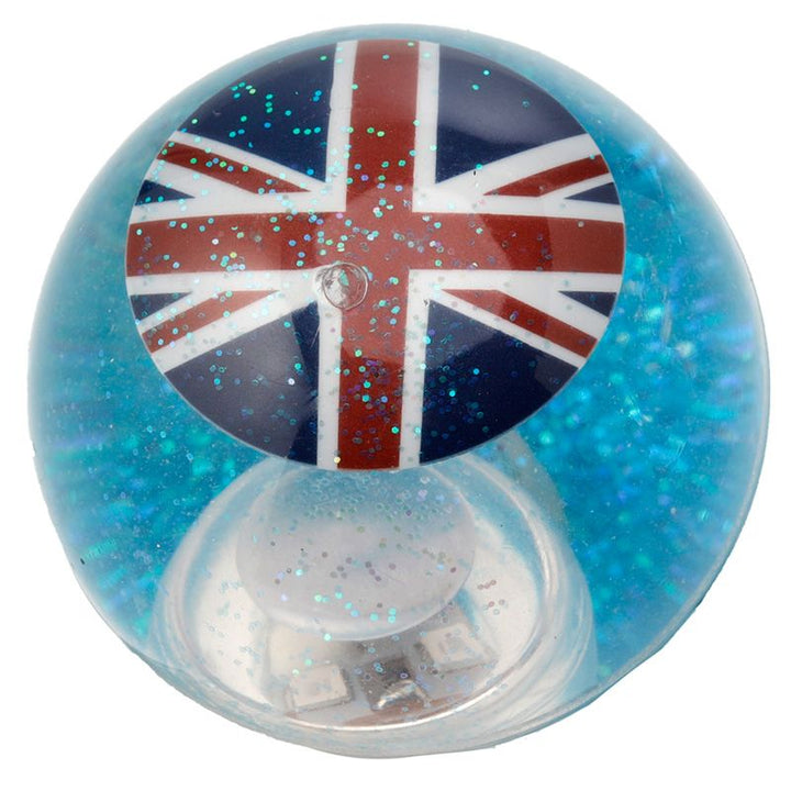 Blinkender Glitzer Flummi-Ball "Union Jack,