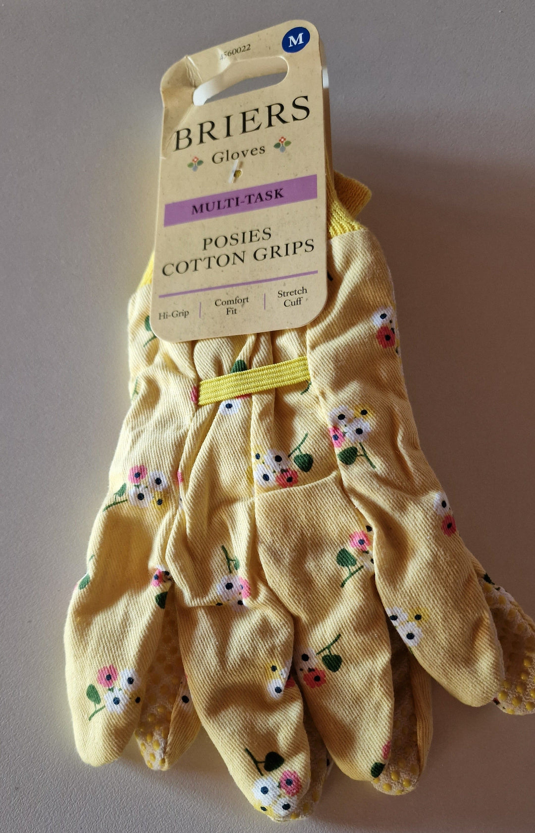 Briers Garten-Damenhandschuhe mit Blumendekor, Grösse M , gelb, Motiv 2