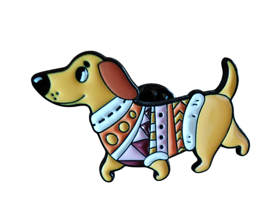 Brosche/Pin/Anstecknadel,  Dackel/Dachshund , Metall