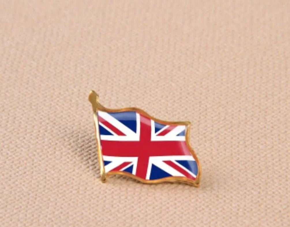 Brosche/Pin/Anstecknadel, "Union Jack", goldfarbige Legierung