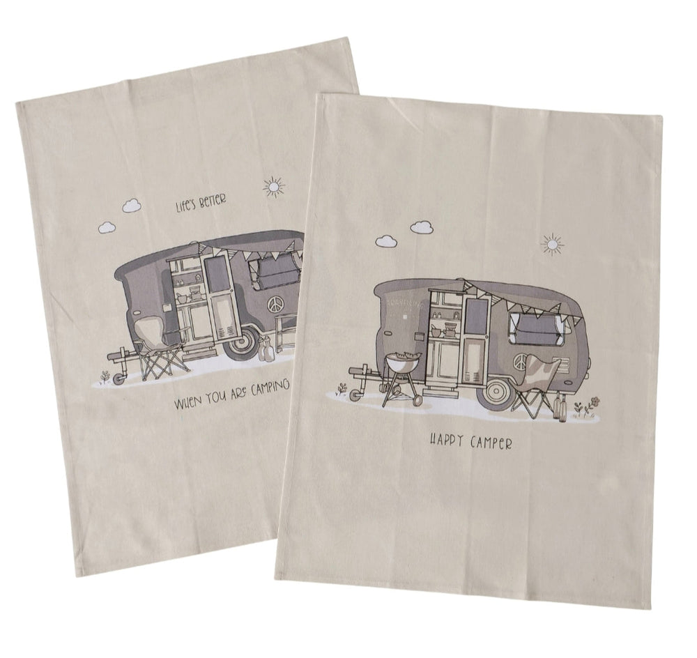 2er Set Geschirrtücher "Vanlife", Ansicht beide Tücher