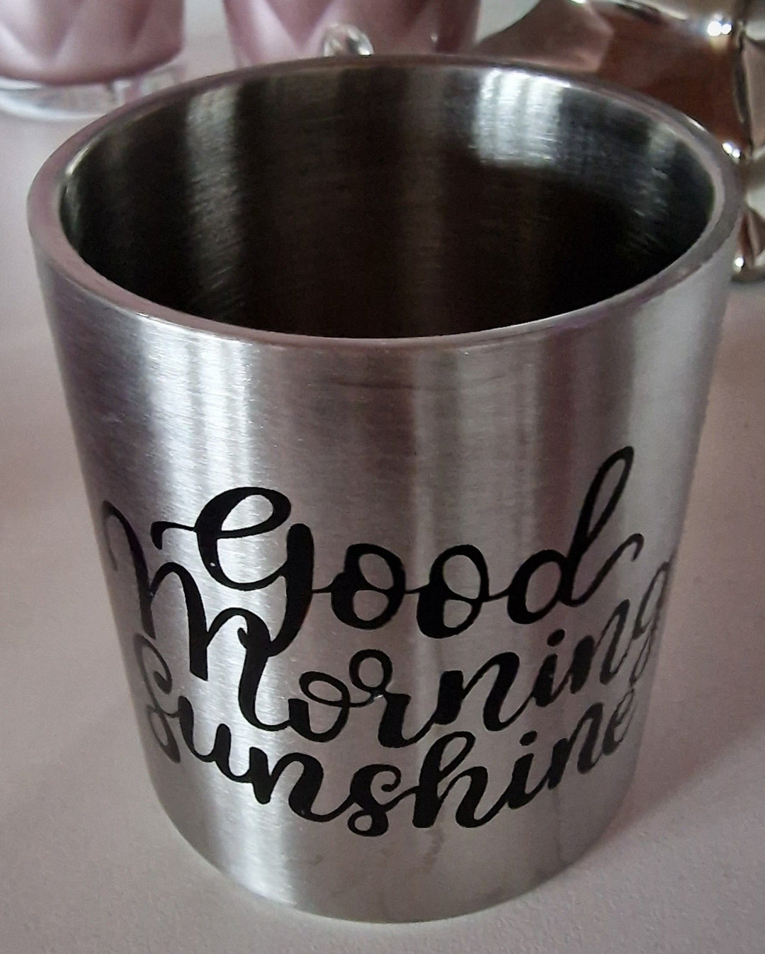 Camping-Tasse, Edelstahl mit Karabinerhaken