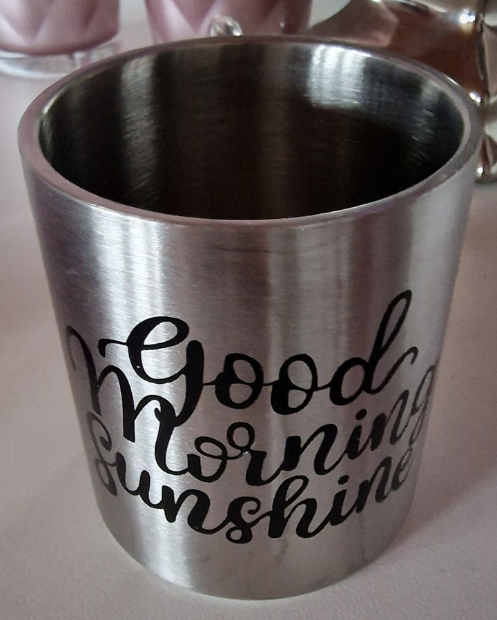 Camping-Tasse, Edelstahl mit Karabinerhaken