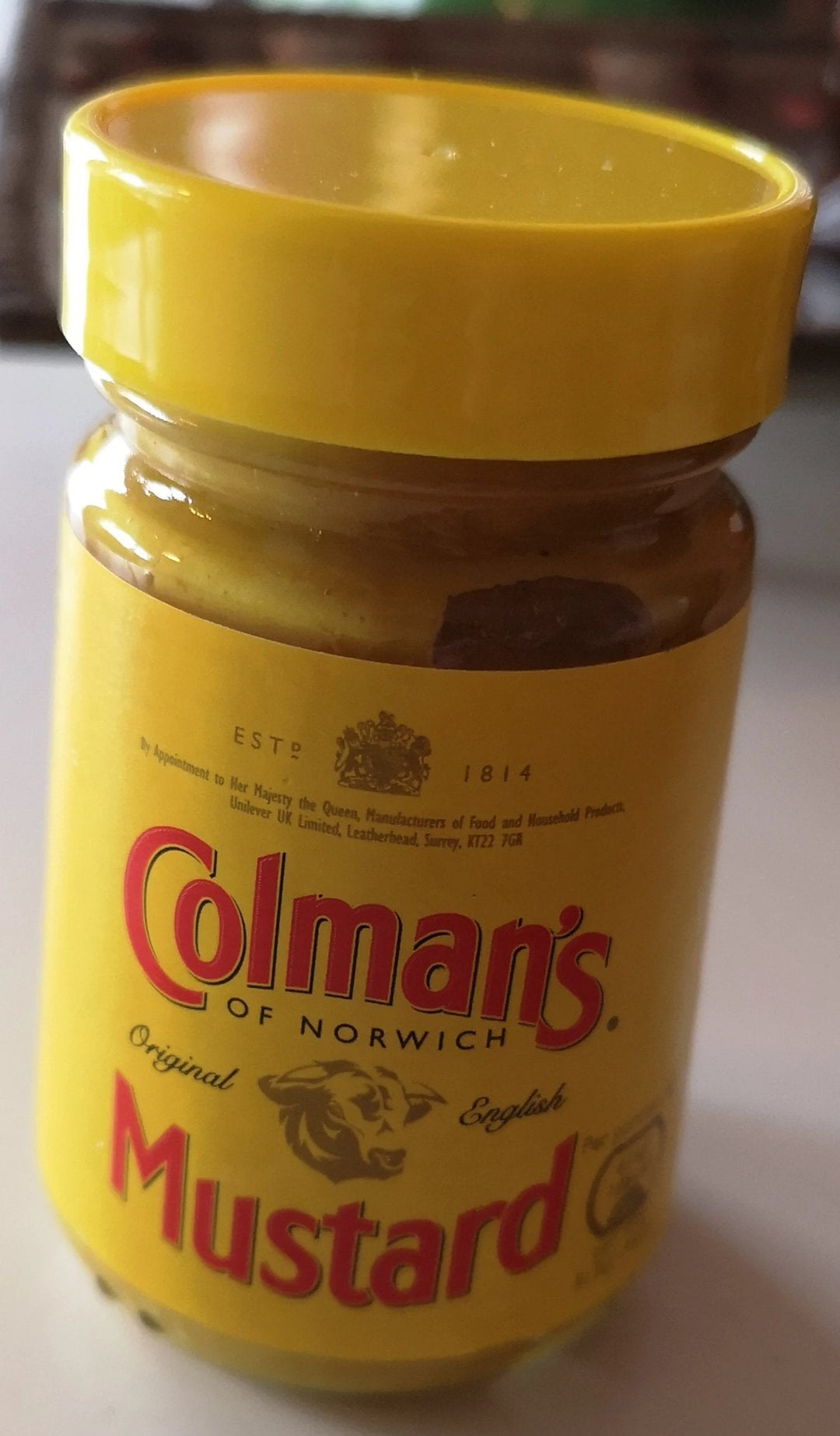 Colman's Mustard , 100 gr . Glas - British Moments