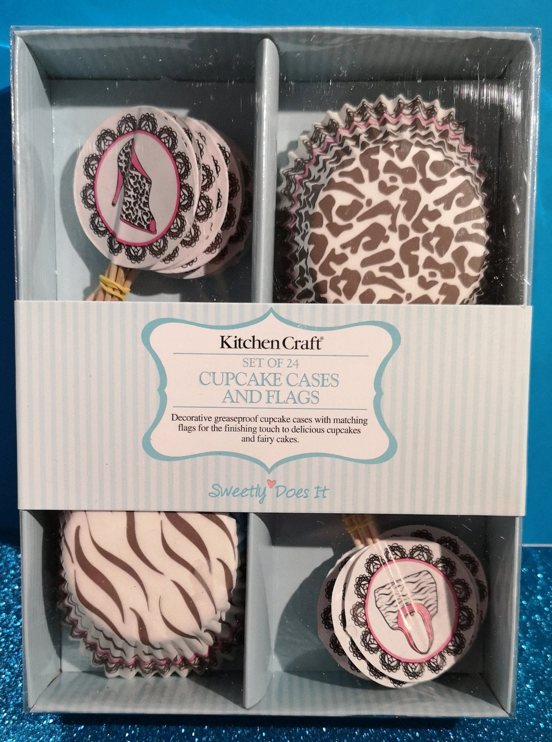 Cupcake-Set 24-teilig, Motiv "Handtasche und Schuhe" - British Moments