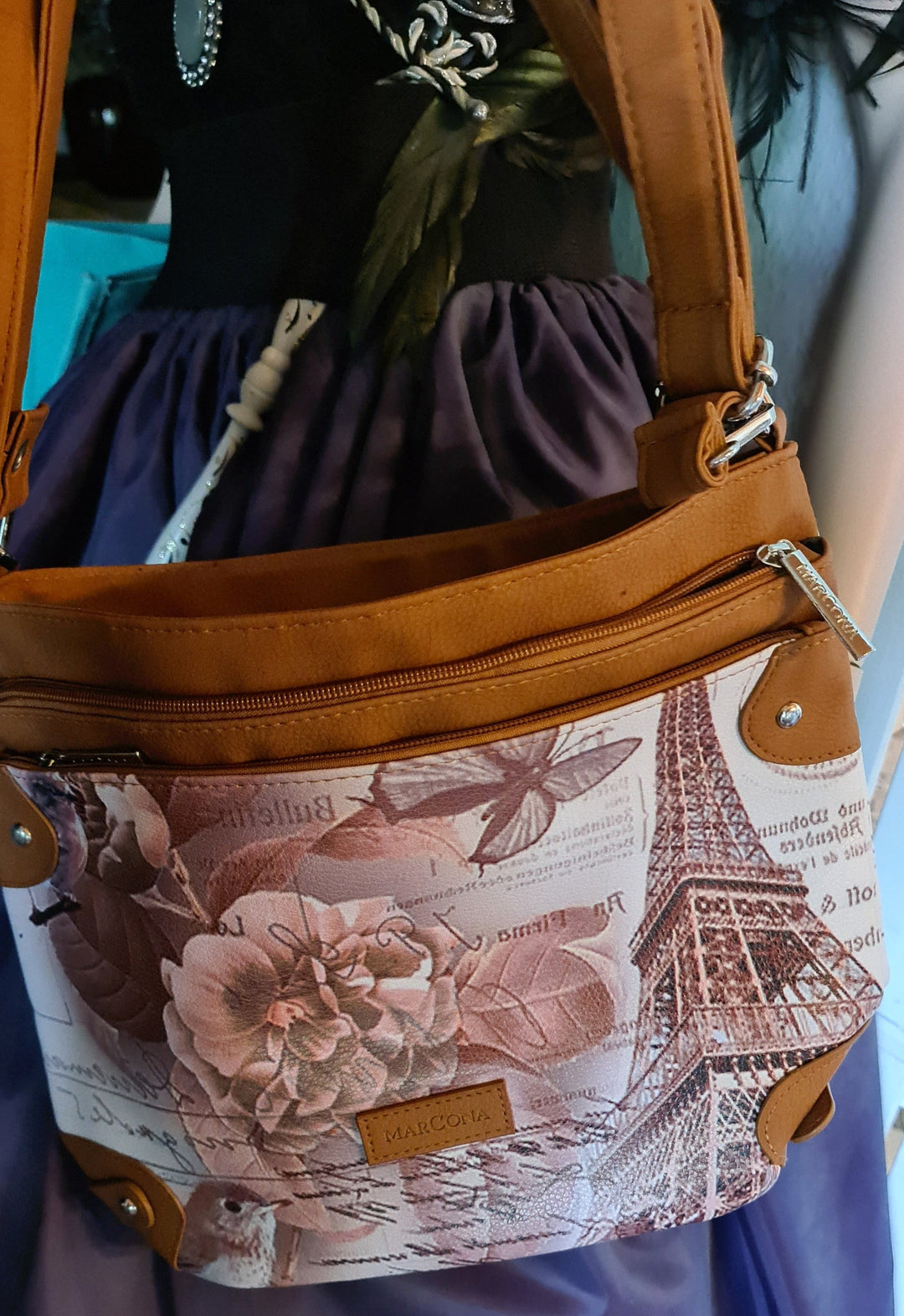 Damen-Handtasche "Paris", Kunstleder, klein - British Moments / Fernweh-Kaufhaus