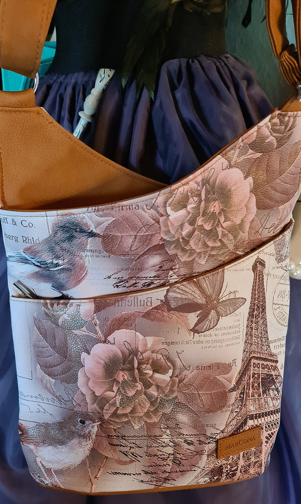 Damen-Handtasche "Paris", Kunstleder, mittlere Größe - British Moments / Fernweh-Kaufhaus