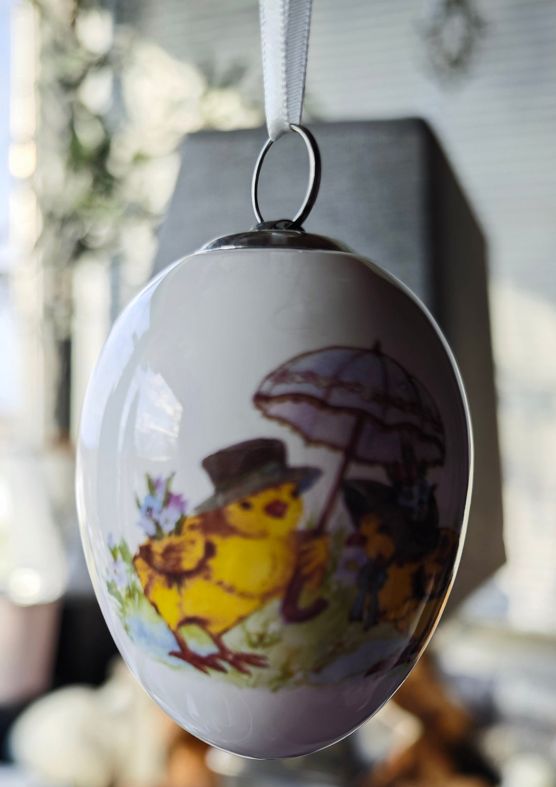 Deko Ei zum Aufhängen, Porzellan