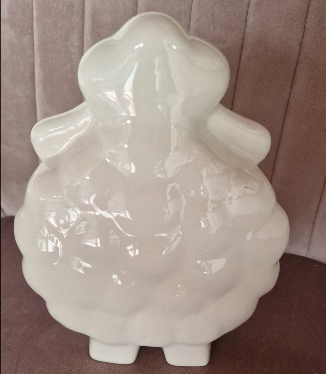 Deko Figur "Schaf" , weiß,  stehend ( ca. 20 cm x15x3cm) Rückseite