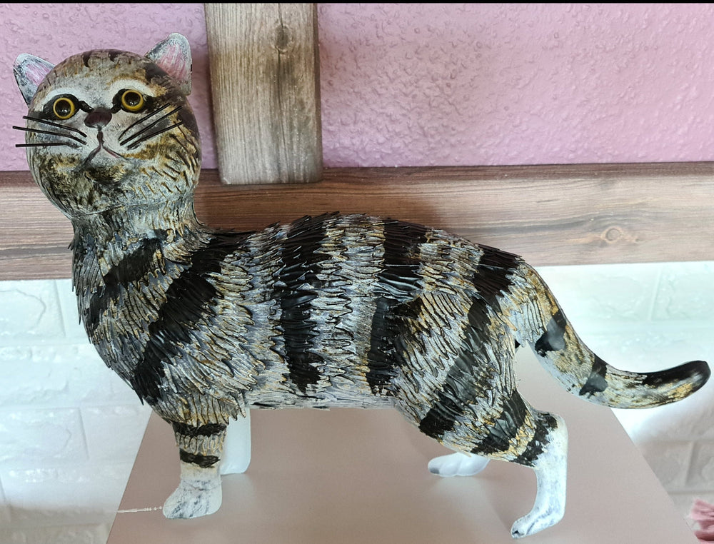 Deko Katze aus Blech zum Aufstellen - British Moments / Fernweh-Kaufhaus