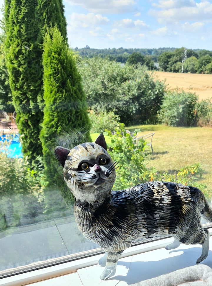Deko Katze aus Blech zum Aufstellen - British Moments / Fernweh-Kaufhaus