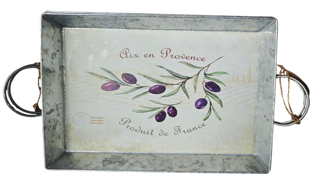 Dekotablett  Zink  mit Oliven