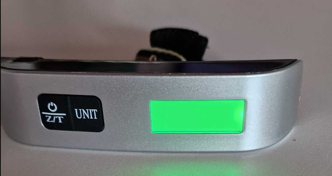 Digitale Kofferwaage/ Gepäckwaage, digital mit Nylonriemen, schwarz/silber