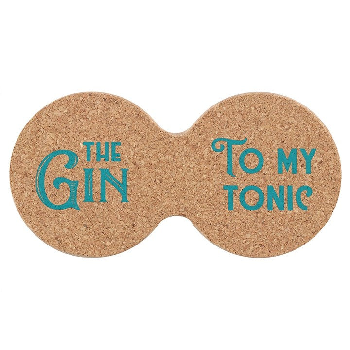Doppel Kork Untersetzer mit Beschriftung "The Gin to my tonic " - British Moments
