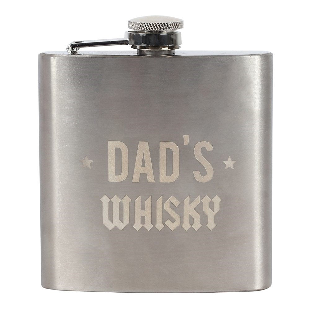 Edelstahl "Flachmann" mit Beschriftung "Dad's Whisky" - British Moments
