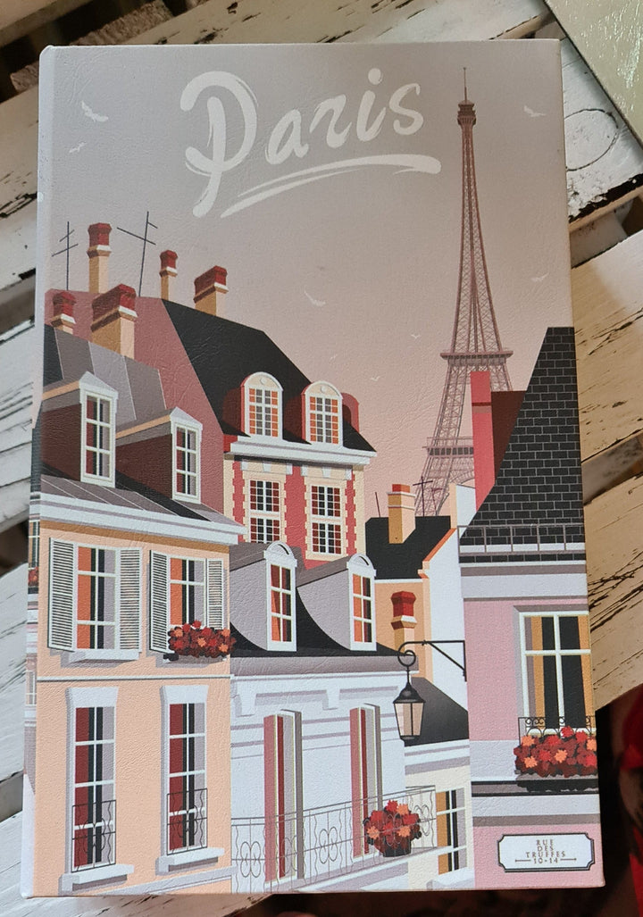 Edle Schachtel  in Buchoptik "Paris", ca. 15,5  x 25 cm - British Moments / Fernweh-Kaufhaus