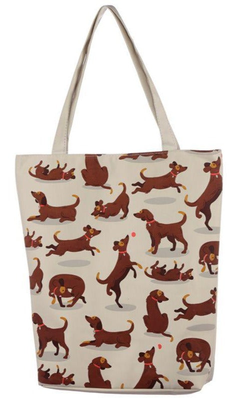 Baumwolltasche mit Reißverschluß   "Hunde ", 39x36x9 cm - British Moments