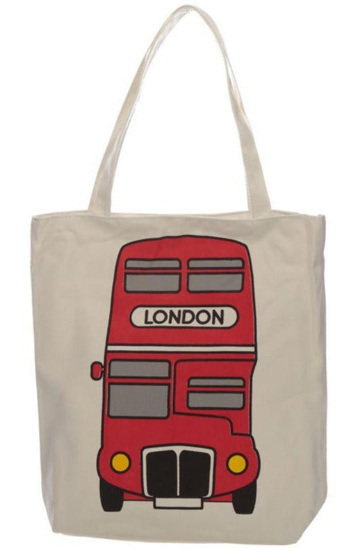 Baumwolltasche mit Reißverschluß   "London  Bus" , 39cm  x 38cm 0cm - British Moments