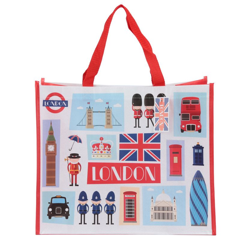 Einkaufstasche    "London  ", Höhe 33cm Breite 40cm Tiefe 16.5cm - British Moments / Fernweh-Kaufhaus