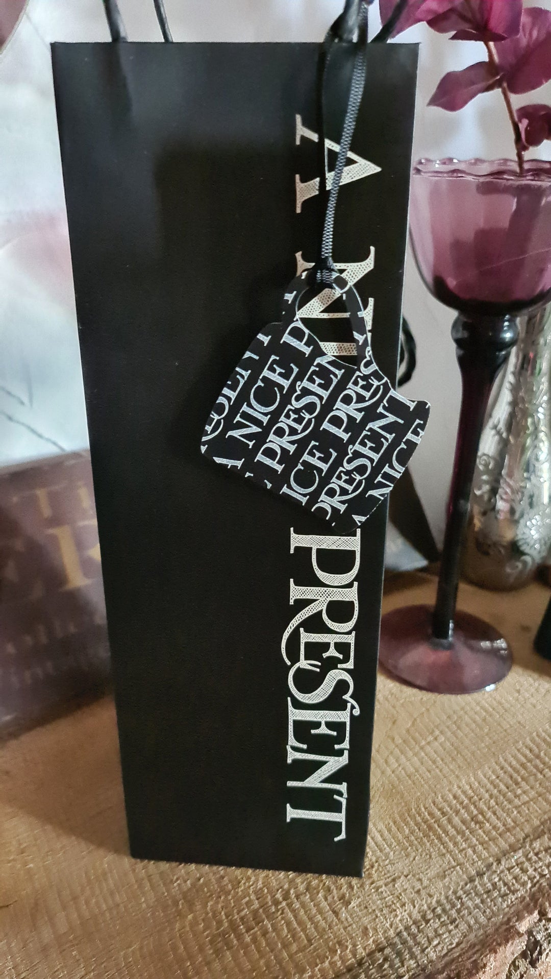 Emma Bridgewater "Black Toast" -Design, Wein Flaschen-Geschenktüte , Papier mit Boden - British Moments